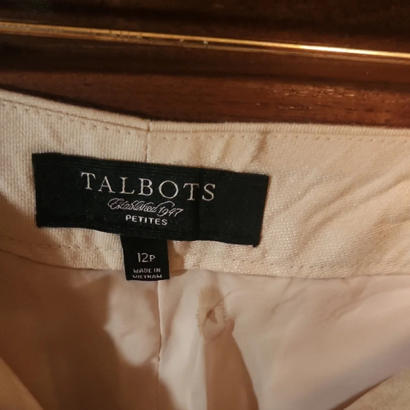Talbots Heritage Cream Trousers Elegant Straight-Leg Style - Picture 2 of 4